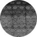 Round Oriental Gray Industrial Rug, urb1222gry