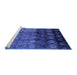 Sideview of Machine Washable Oriental Blue Industrial Rug, wshurb1222blu