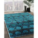 Machine Washable Industrial Modern Dark Turquoise Green Rug in a Family Room, wshurb1222