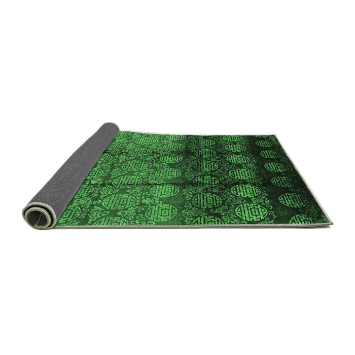 Sideview of Oriental Emerald Green Industrial Rug, urb1222emgrn