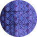 Round Oriental Purple Industrial Rug, urb1222pur