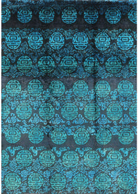 Machine Washable Industrial Modern Dark Turquoise Green Rug, wshurb1222