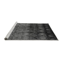 Sideview of Machine Washable Oriental Gray Industrial Rug, wshurb1222gry