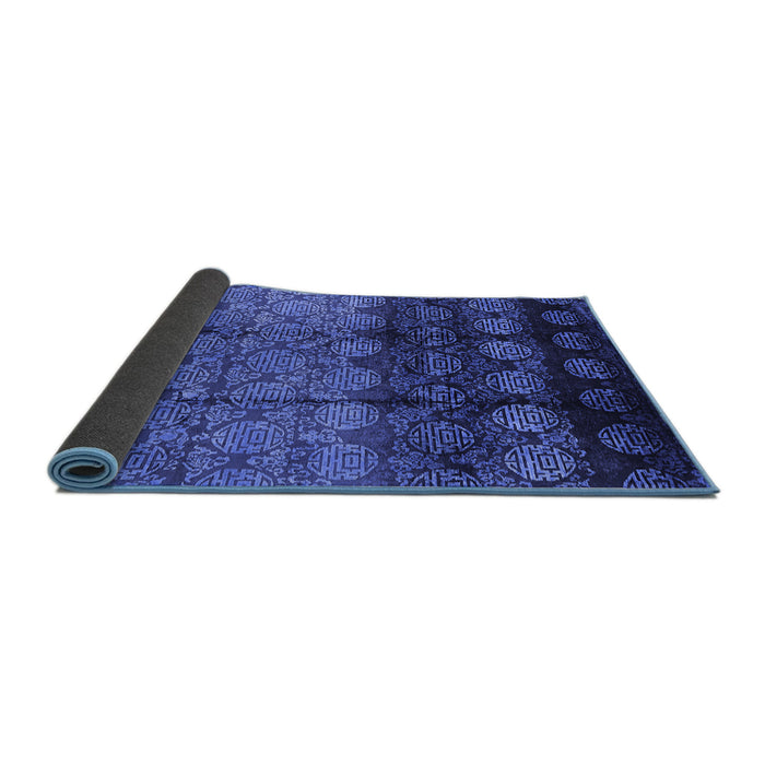 Sideview of Oriental Blue Industrial Rug, urb1222blu