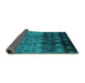 Sideview of Oriental Turquoise Industrial Rug, urb1222turq