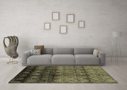 Machine Washable Oriental Brown Industrial Rug in a Living Room,, wshurb1222brn