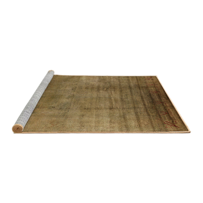 Sideview of Machine Washable Industrial Modern Cinnamon Brown Rug, wshurb1223