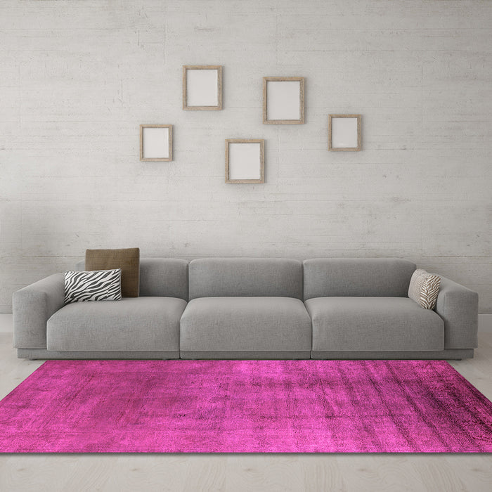 Machine Washable Oriental Pink Traditional Rug in a Living Room, wshurb1223pnk
