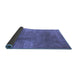 Sideview of Oriental Blue Traditional Rug, urb1223blu