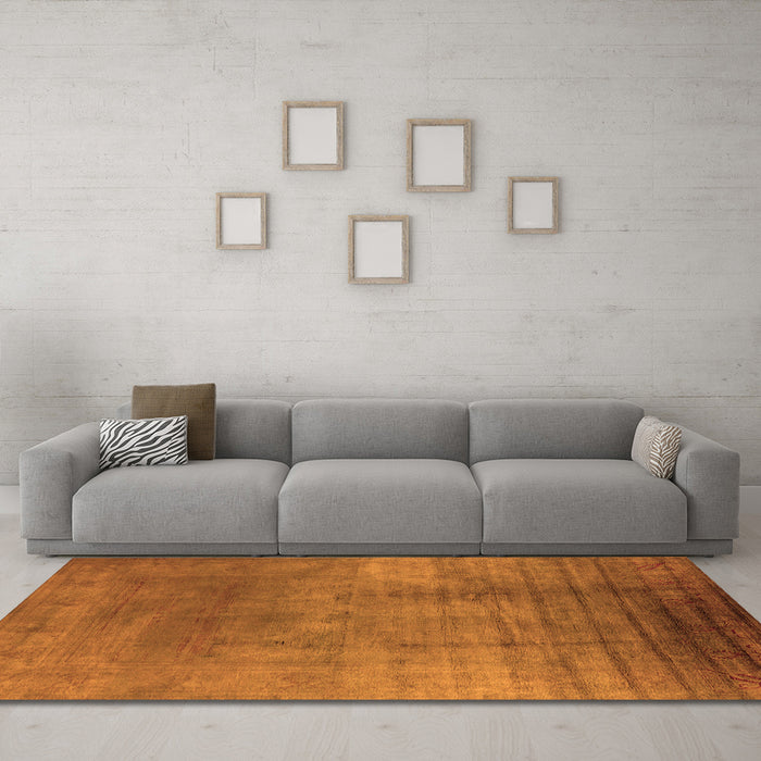 Machine Washable Oriental Orange Traditional Area Rugs in a Living Room, wshurb1223org