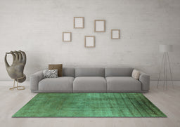 Machine Washable Oriental Turquoise Traditional Area Rugs in a Living Room,, wshurb1223turq