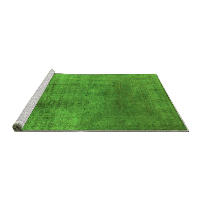 Sideview of Machine Washable Oriental Green Traditional Area Rugs, wshurb1223grn