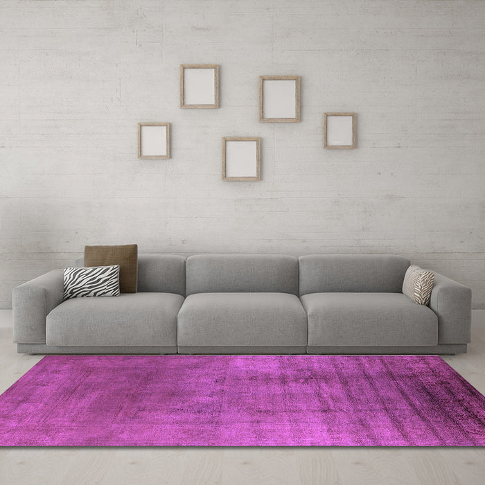 Machine Washable Oriental Purple Traditional Area Rugs in a Living Room, wshurb1223pur