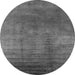 Round Machine Washable Oriental Gray Traditional Rug, wshurb1223gry