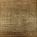 Square Mid-Century Modern Cinnamon Brown Oriental Rug, urb1223
