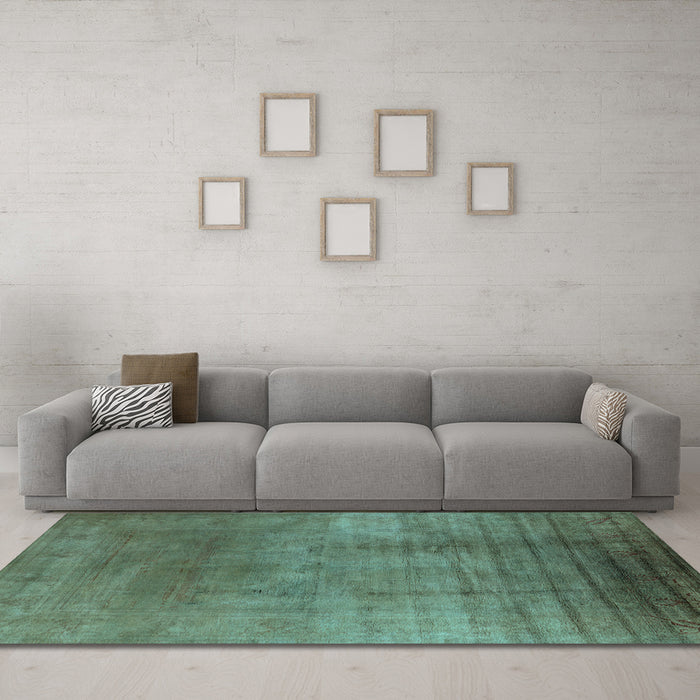 Machine Washable Oriental Light Blue Traditional Rug in a Living Room, wshurb1223lblu