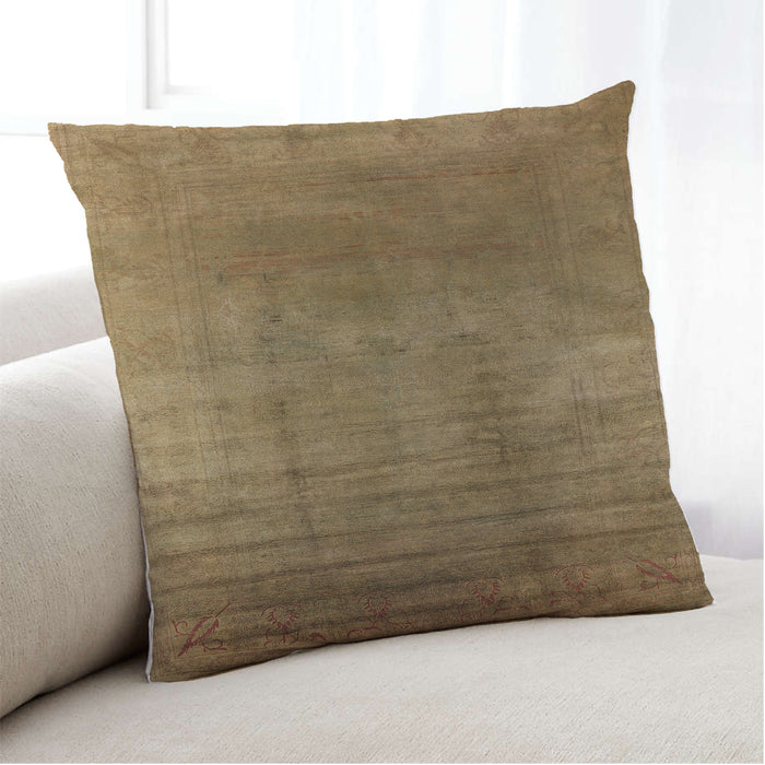 Lifestyle Image of Mid-Century Modern Urban Square Cinnamon Brown Throw Pillow, 18 inch by 18 inch, pwurb1223