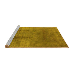 Sideview of Machine Washable Oriental Yellow Traditional Rug, wshurb1223yw