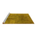 Sideview of Machine Washable Oriental Yellow Traditional Rug, wshurb1223yw