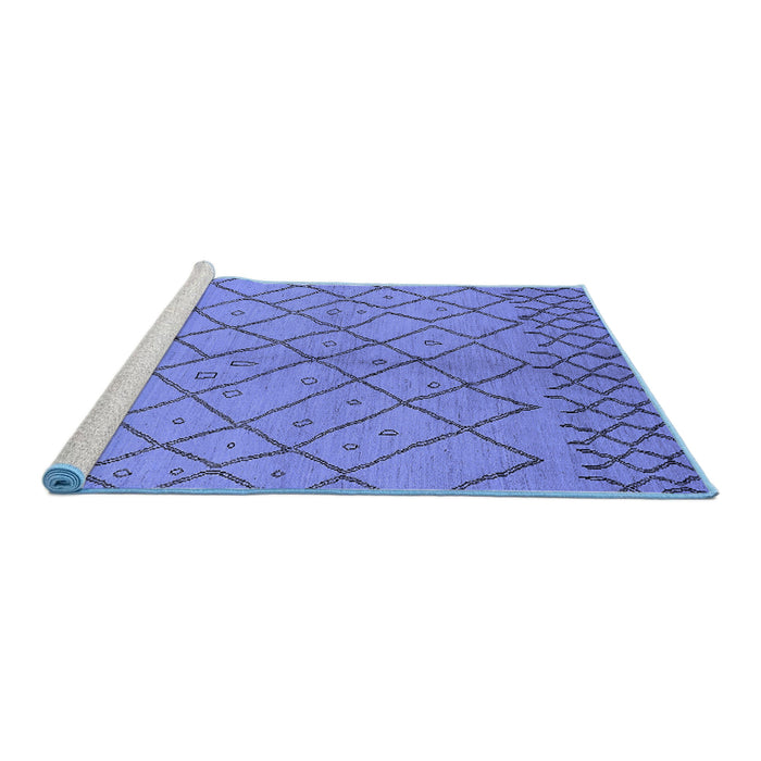 Sideview of Machine Washable Solid Blue Modern Rug, wshurb1224blu