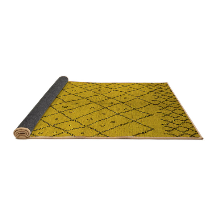 Sideview of Solid Yellow Modern Rug, urb1224yw