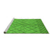 Sideview of Machine Washable Solid Green Modern Area Rugs, wshurb1224grn