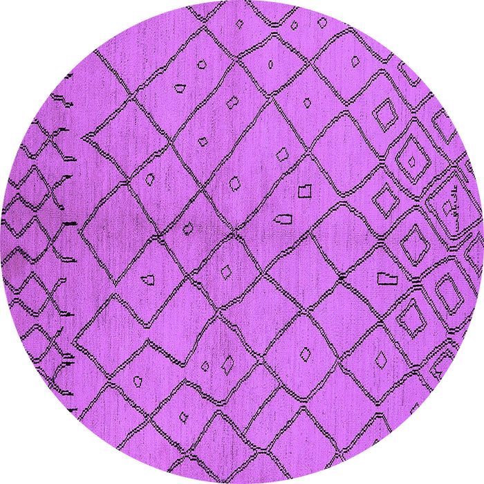 Round Solid Purple Modern Rug, urb1224pur
