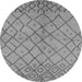 Round Solid Gray Modern Rug, urb1224gry