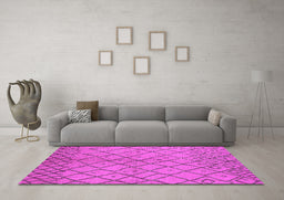 Machine Washable Solid Pink Modern Rug in a Living Room, wshurb1224pnk