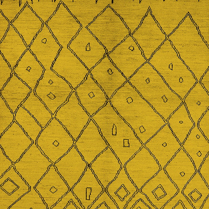 Machine Washable Solid Yellow Modern Rug, wshurb1224yw