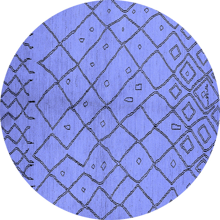 Round Solid Blue Modern Rug, urb1224blu