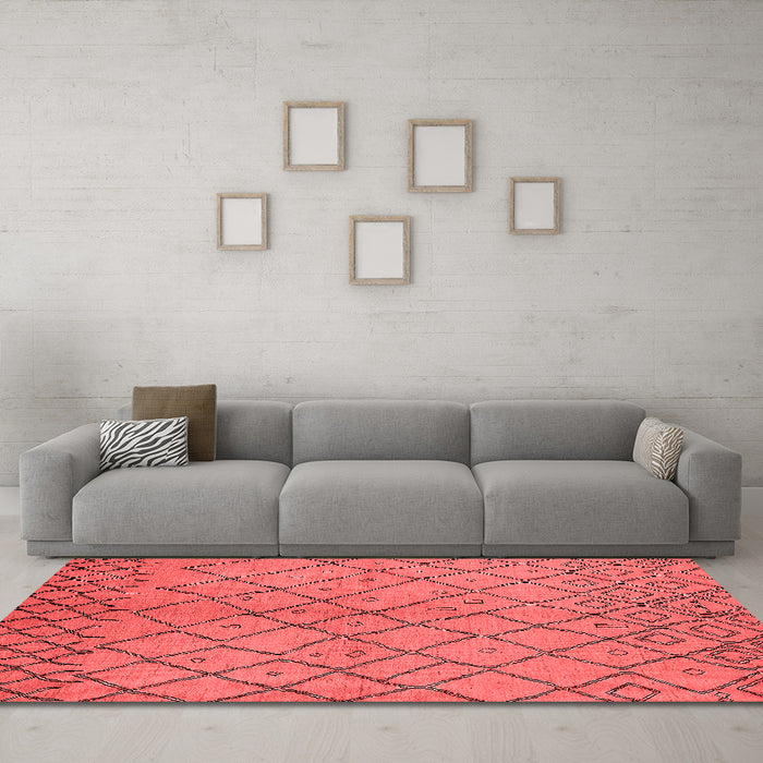 Modern Red Washable Rugs