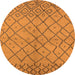 Round Solid Orange Modern Rug, urb1224org