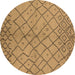 Round Solid Brown Modern Rug, urb1224brn