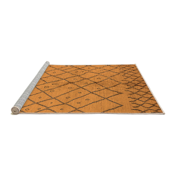 Sideview of Machine Washable Solid Orange Modern Area Rugs, wshurb1224org