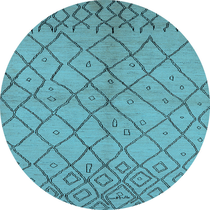 Round Solid Light Blue Modern Rug, urb1224lblu