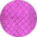 Round Machine Washable Solid Pink Modern Rug, wshurb1224pnk