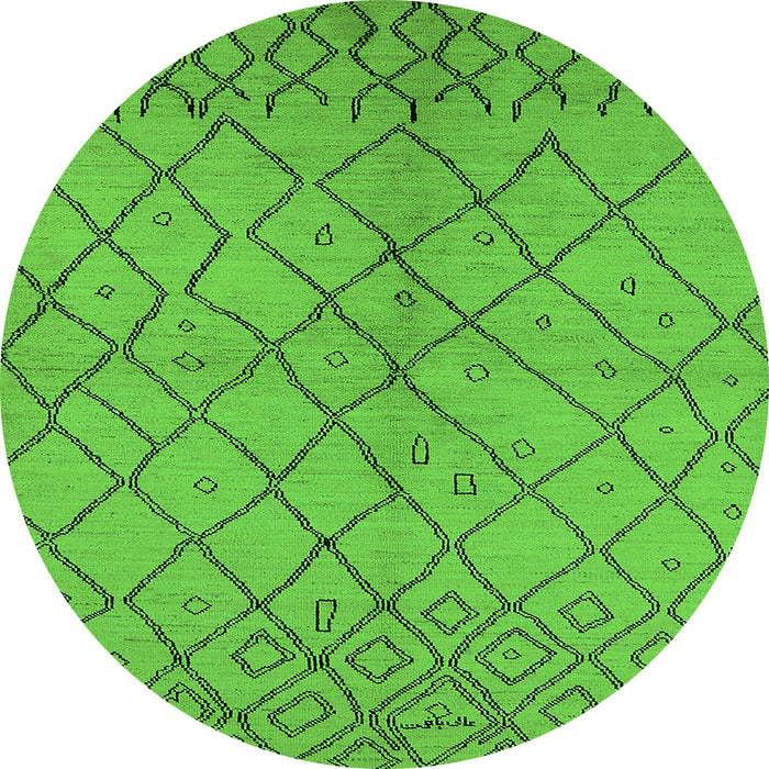 Round Solid Green Modern Rug, urb1224grn