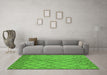 Machine Washable Solid Green Modern Area Rugs in a Living Room,, wshurb1224grn