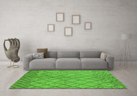 Machine Washable Solid Green Modern Rug, wshurb1224grn