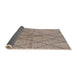 Sideview of Mid-Century Modern Dark Almond Brown Solid Rug, urb1225