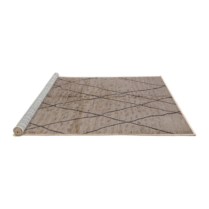 Sideview of Machine Washable Industrial Modern Dark Almond Brown Rug, wshurb1225
