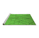 Sideview of Machine Washable Solid Green Modern Area Rugs, wshurb1225grn