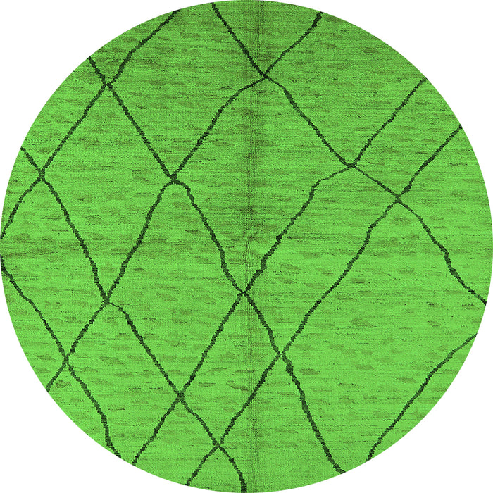 Round Solid Green Modern Rug, urb1225grn