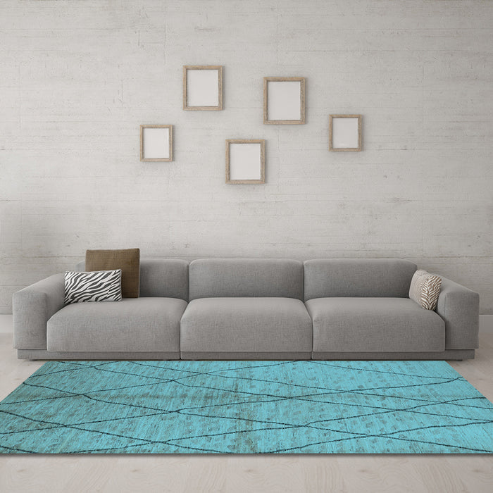 Machine Washable Solid Light Blue Modern Rug in a Living Room, wshurb1225lblu