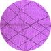 Round Solid Purple Modern Rug, urb1225pur