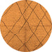 Round Solid Orange Modern Rug, urb1225org