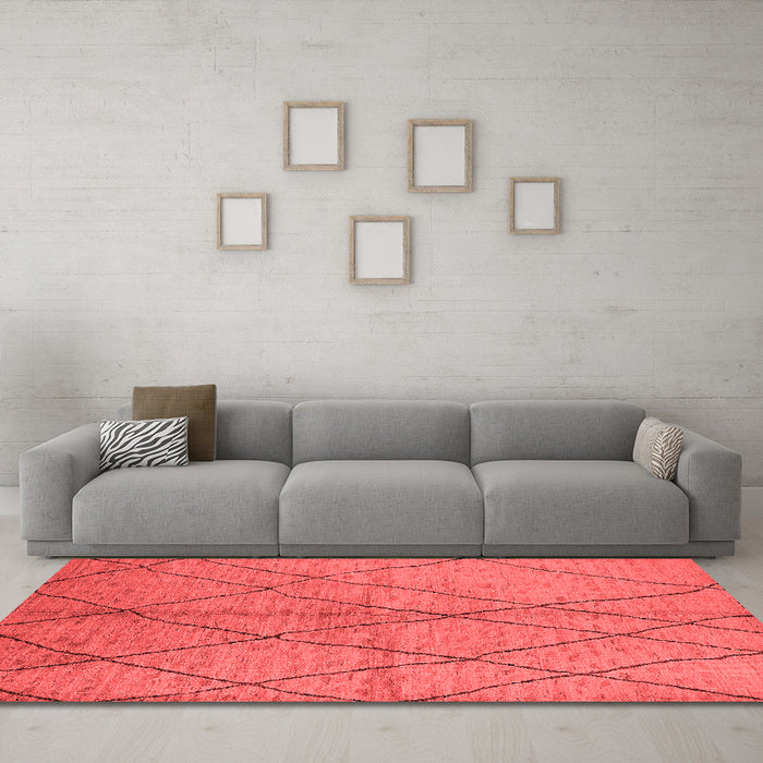 Modern Red Washable Rugs