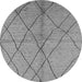 Round Solid Gray Modern Rug, urb1225gry