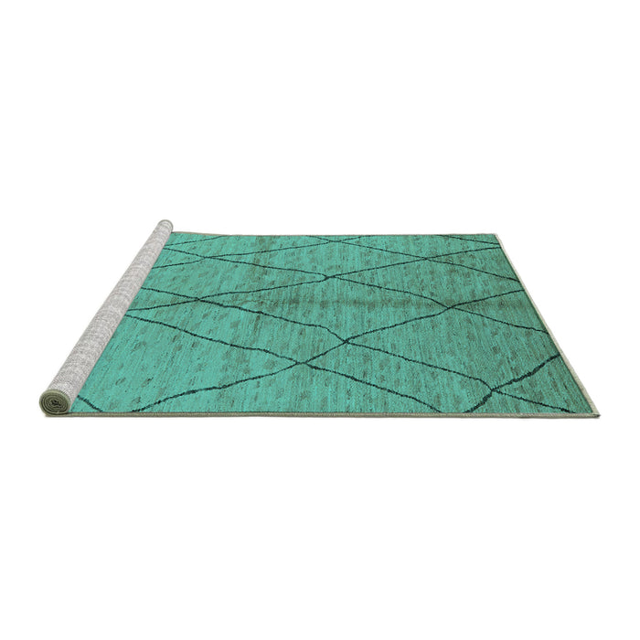 Sideview of Machine Washable Solid Turquoise Modern Area Rugs, wshurb1225turq